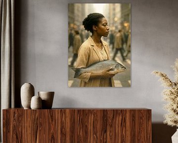 Eine Person, eine Straße und ein Fisch 06