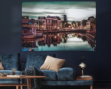 Galgewater mit Blick auf die Mühle De Valk von Dirk van Egmond