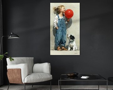 fille avec ballon sur Gelissen Artworks