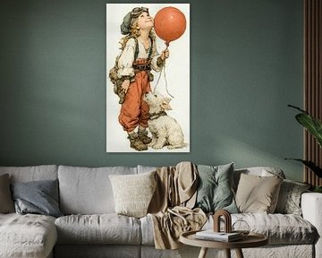 fille avec ballon sur Gelissen Artworks