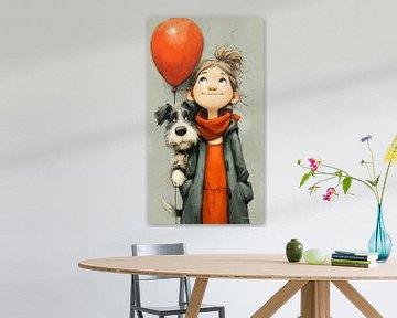 fille avec ballon sur Gelissen Artworks