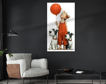 fille avec ballon sur Gelissen Artworks