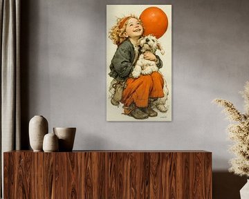 fille avec ballon sur Gelissen Artworks