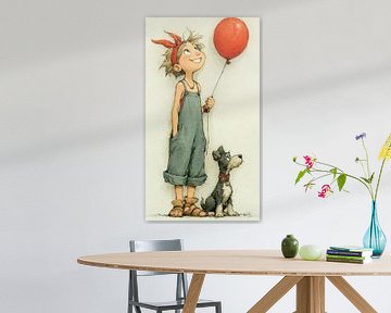 fille avec ballon sur Gelissen Artworks
