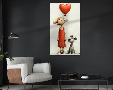 fille avec ballon sur Gelissen Artworks