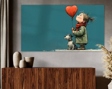 fille avec ballon sur Gelissen Artworks