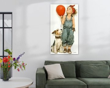 fille avec ballon sur Gelissen Artworks