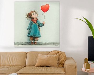 fille avec ballon sur Gelissen Artworks