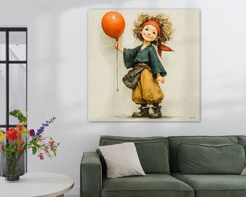 fille avec ballon sur Gelissen Artworks