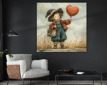 fille avec ballon sur Gelissen Artworks