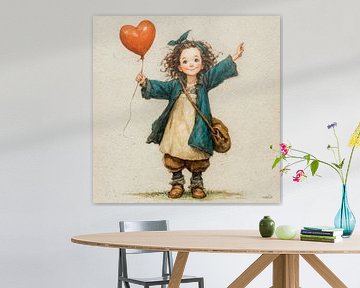 fille avec ballon sur Gelissen Artworks