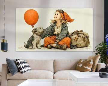 fille avec ballon sur Gelissen Artworks