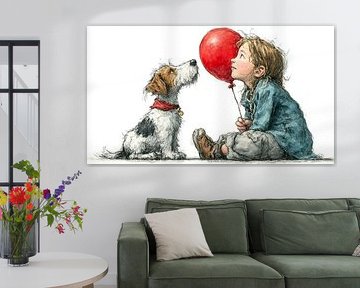 fille avec ballon sur Gelissen Artworks