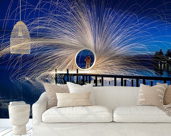 Voorbeeld van het werk in een kamer