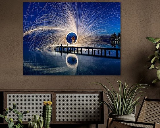 Voorbeeld van het werk in een kamer