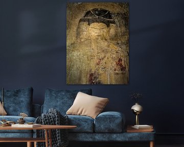 Verwitterter Buddha in Gold-, Braun- und Rot-Tönen von Affect Fotografie