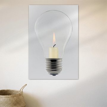 Glazen lamp met kaars von Tonko Oosterink