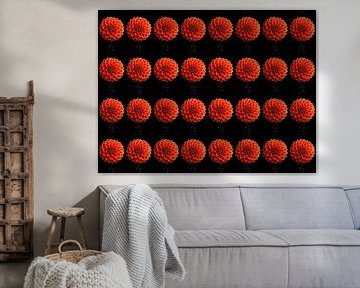 Dahlias 's red - orange by Henriette Tischler van Sleen