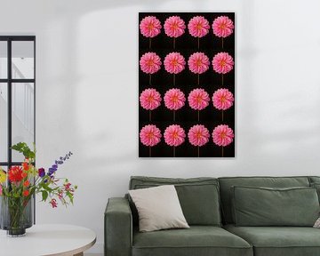 Dahlia's pink duplicated 4 by 4 by Henriette Tischler van Sleen