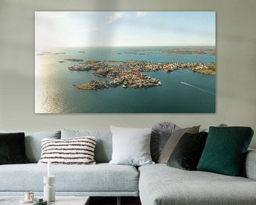 Klädesholmen from the air - idyllic archipelago in the sunlight by Sven Schleider