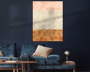 Paysage abstrait en ocre et pêche douce sur Dina Dankers