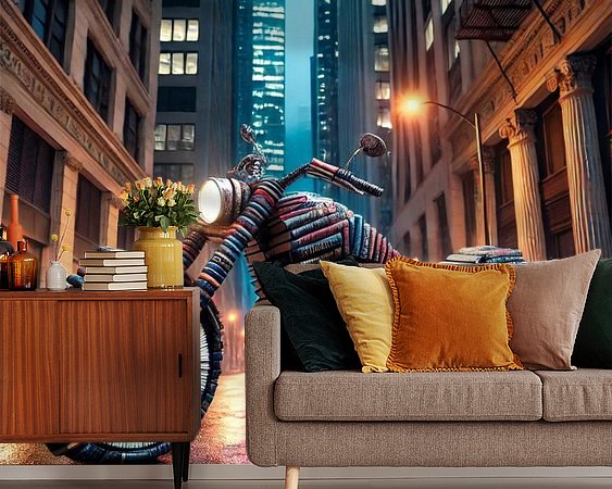 Voorbeeld van het werk in een kamer