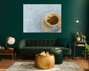 Coffee cup mosaic by Richard Laschon