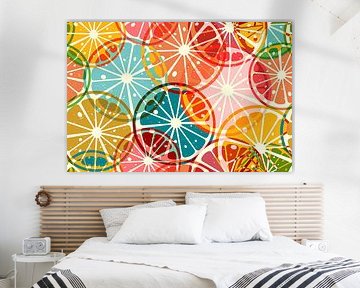 Riso-Druck Zitrusfruchtmuster von Richard Laschon