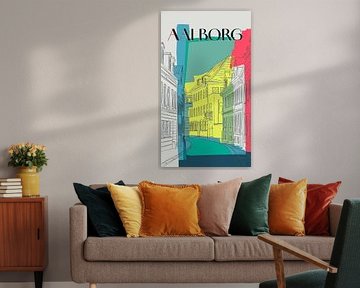 Abstract Aalborg city poster by Richard Laschon
