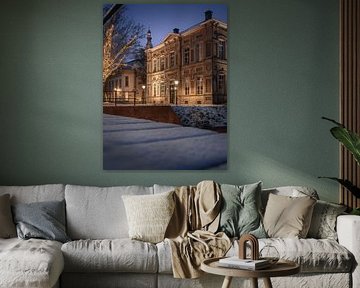 Breda, Kasteelplein with Pavilion in winter ambience. by Andre Gerbens