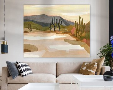 Colline rocheuse et cactus