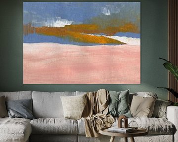 Errötende Rosa, Blau und Braun