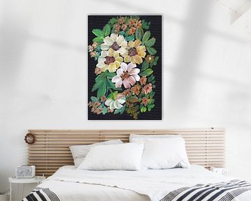 Gemalte Blumen und Blätter