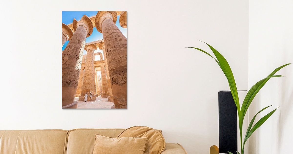 Grande Tapisserie Murale Temple De Louxor 26x40 Pouces – Art Mural égyptien Fait Main