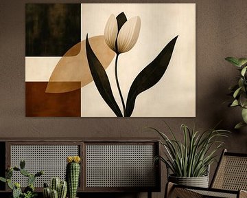 Geometric tulip with long leaves