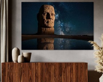 Milky Way above stone face