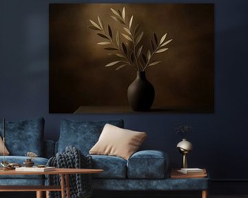 Matt vase with olive branch by Imperial Art House