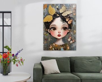 Girl with Big Eyes by Eye catching paintings
