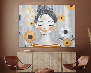 Vrouw en Bloemen | Ontspannen Vrouw Tussen Bloemen van Zen en Meer