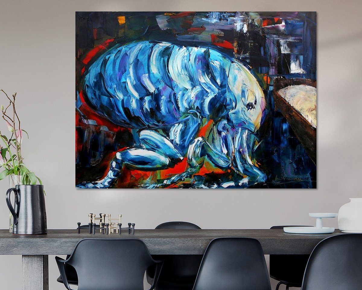 Voorbeeld van het werk in een kamer