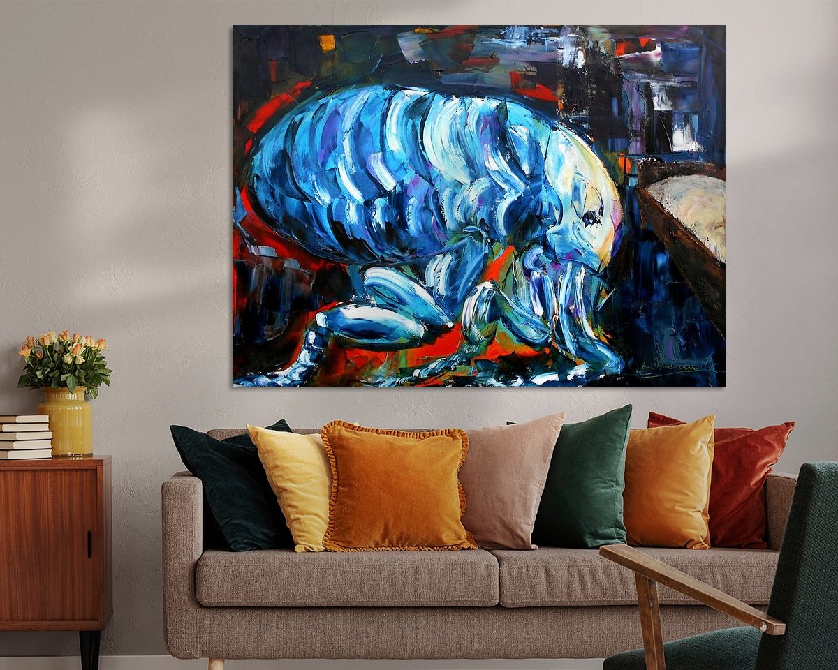 Voorbeeld van het werk in een kamer