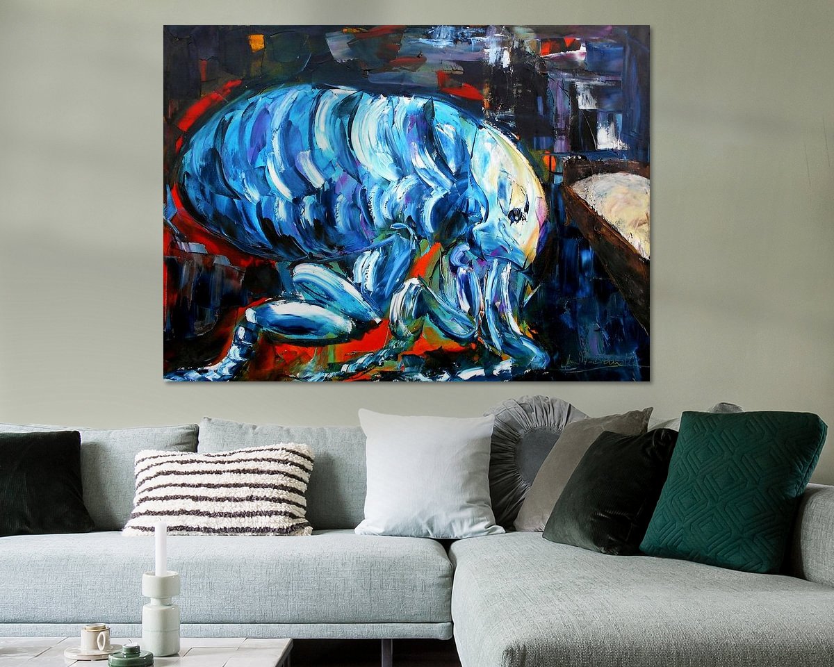Voorbeeld van het werk in een kamer