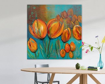 Tulipes d'Amsterdam 1 sur Schilderij van Mirjam
