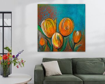 Tulipes d'Amsterdam 2 sur Schilderij van Mirjam