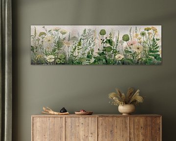 Panorama schilderij van een natuurlijk Wilde Bloemenveld