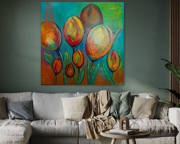 Tulipes d'Amsterdam 3 sur Schilderij van Mirjam
