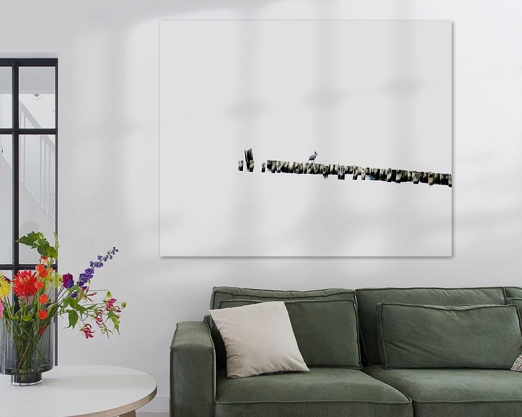 Voorbeeld van het werk in een kamer