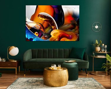 Voorbeeld van het werk in een kamer