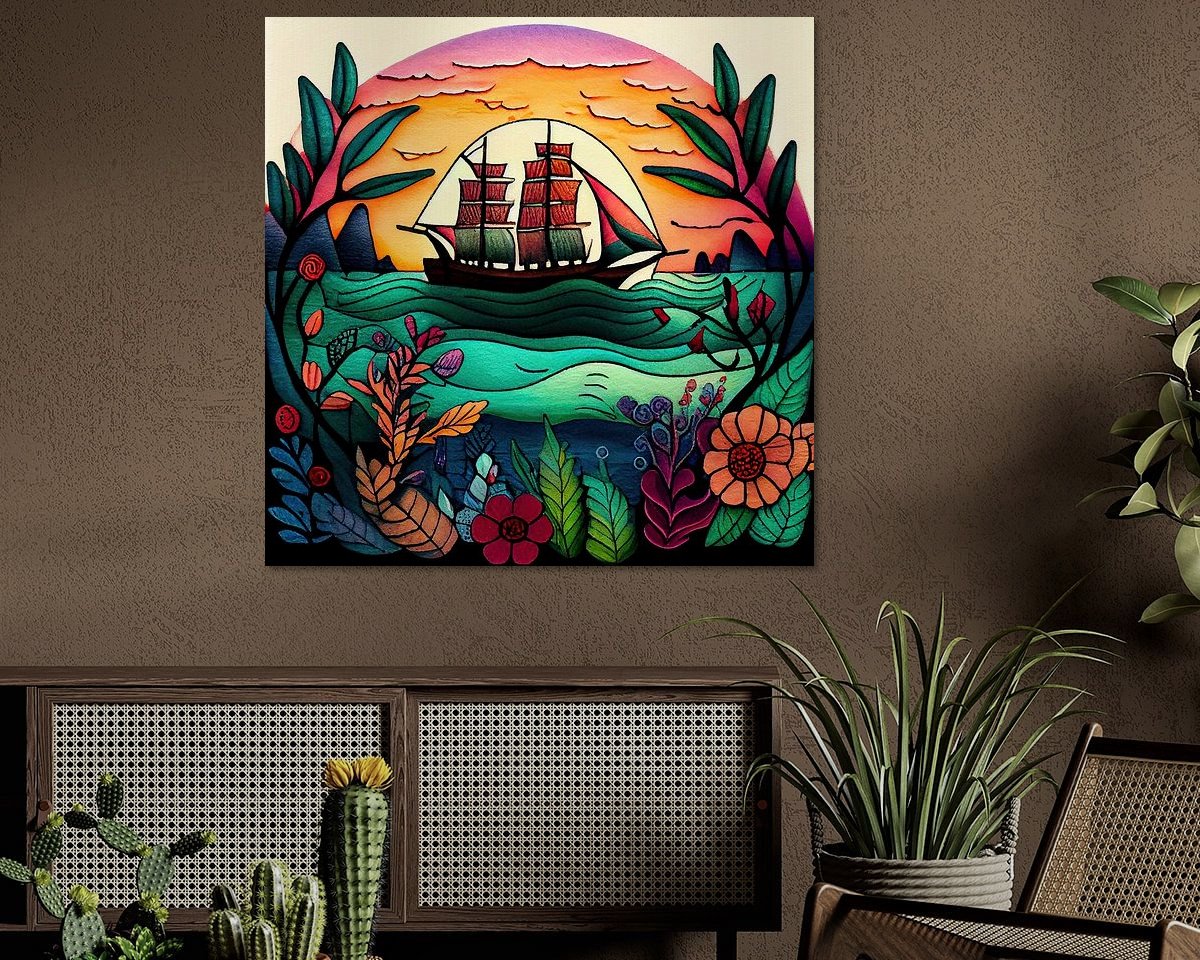 Voorbeeld van het werk in een kamer