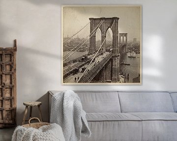 Vintage Brooklyn Bridge Historic Photo – Old New York City Architecture by haff.images